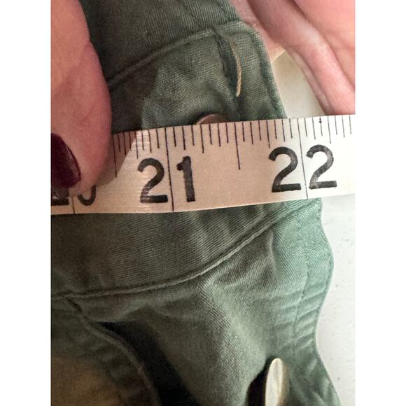 The Nines by Hatch Olive Green Denim Maternity Overalls Size L Casual Postpartum - Picture 7 of 8